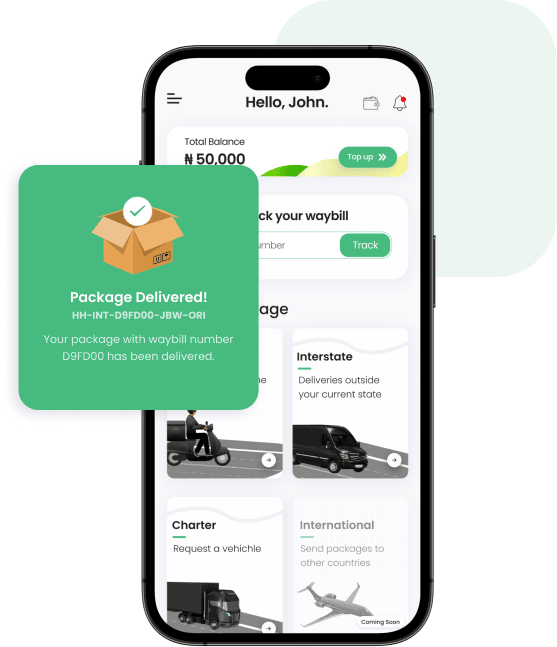 ABC Logistics mobile app — track your waybill and manage deliveries